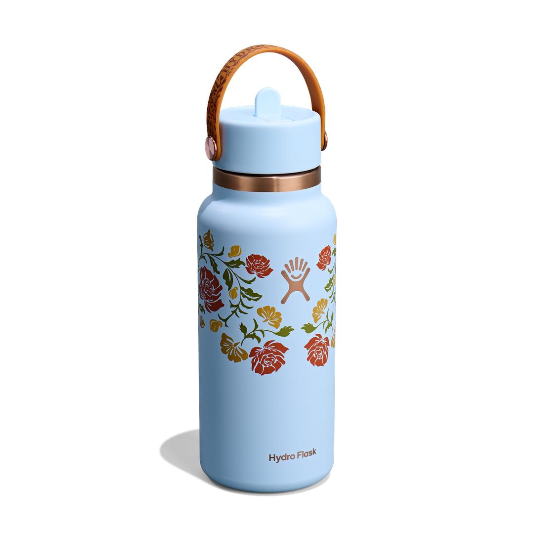 32 OZ Wide Flex Straw Cap Western-Light Blue