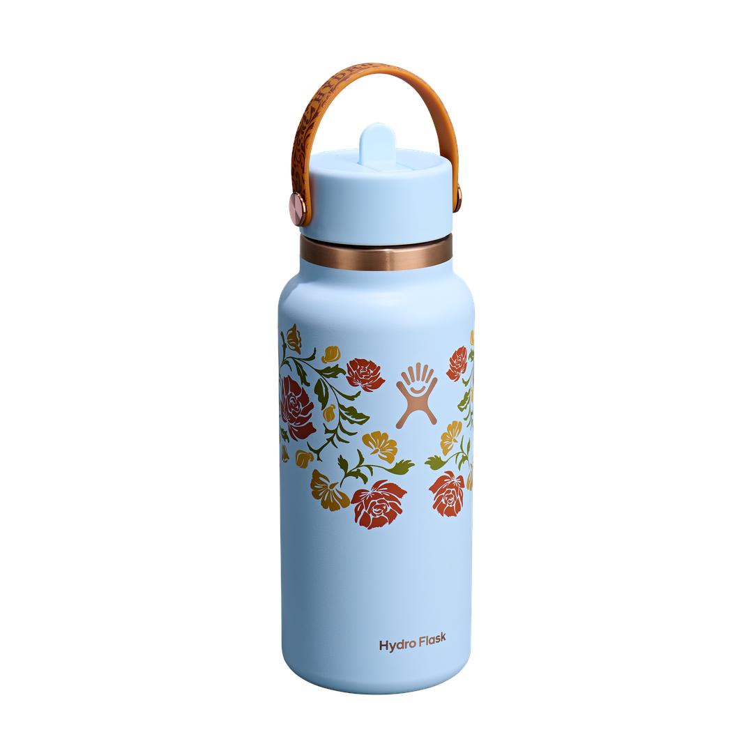32 OZ Wide Flex Straw Cap Western-Light Blue